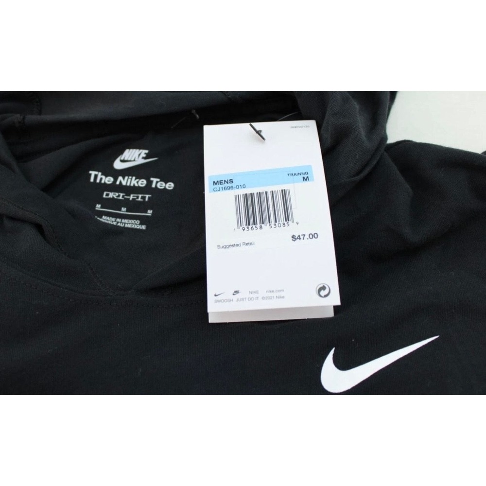 Nike Dri-FIT Hoodie Men's Medium Black Lightweight Pullover Activewear SportNWT - Picture 10 of 12